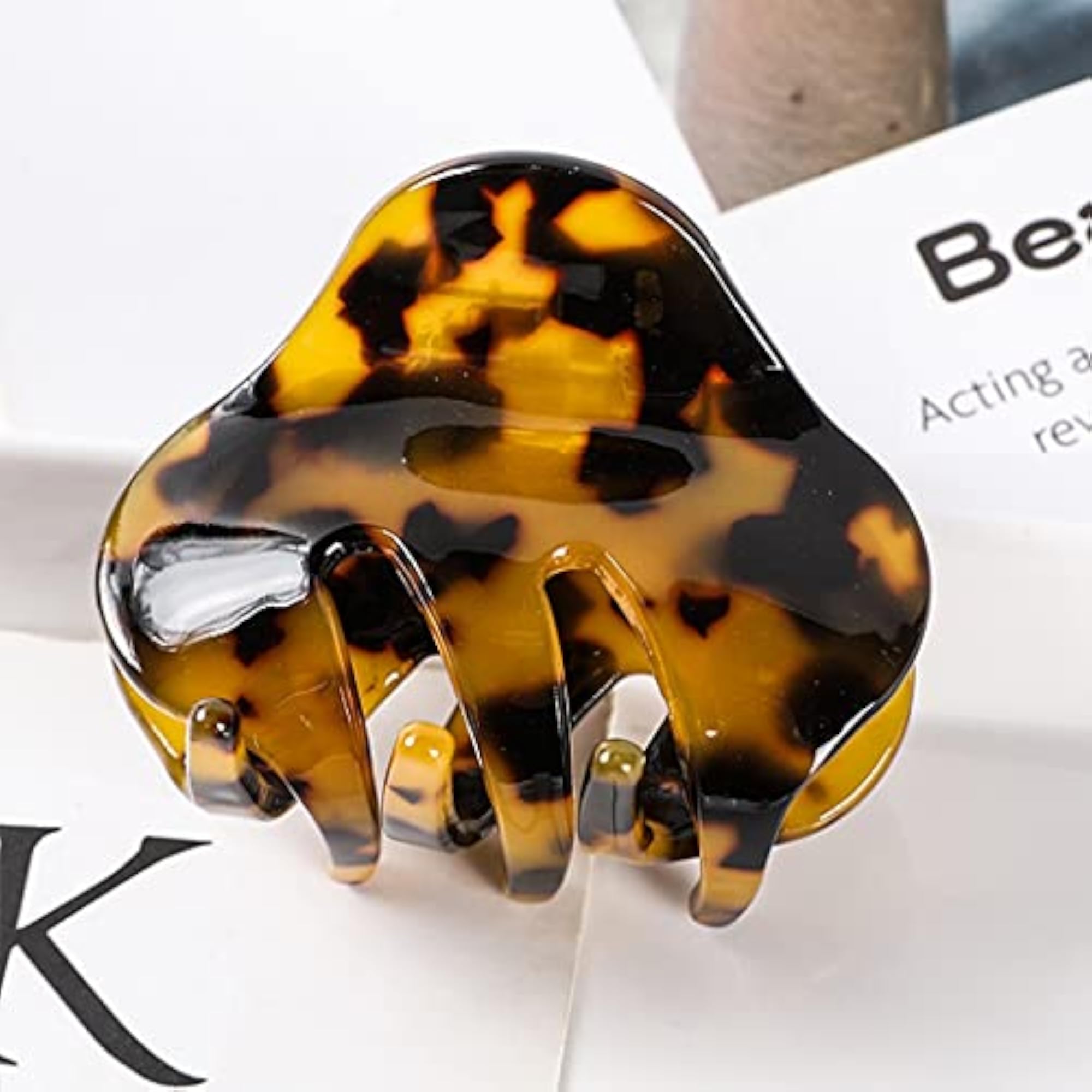 6pcs Elegant Interlocking Teeth Acetate Hair Claw Clips